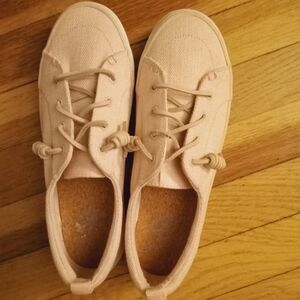Womens Sperry Casual Blush Pink Canvas Sneakers Size 9